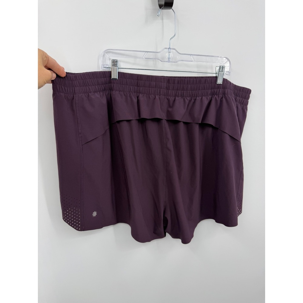 Athleta Hustle 3" Short Women 3X Purple Perforated Running Athletic Shorts